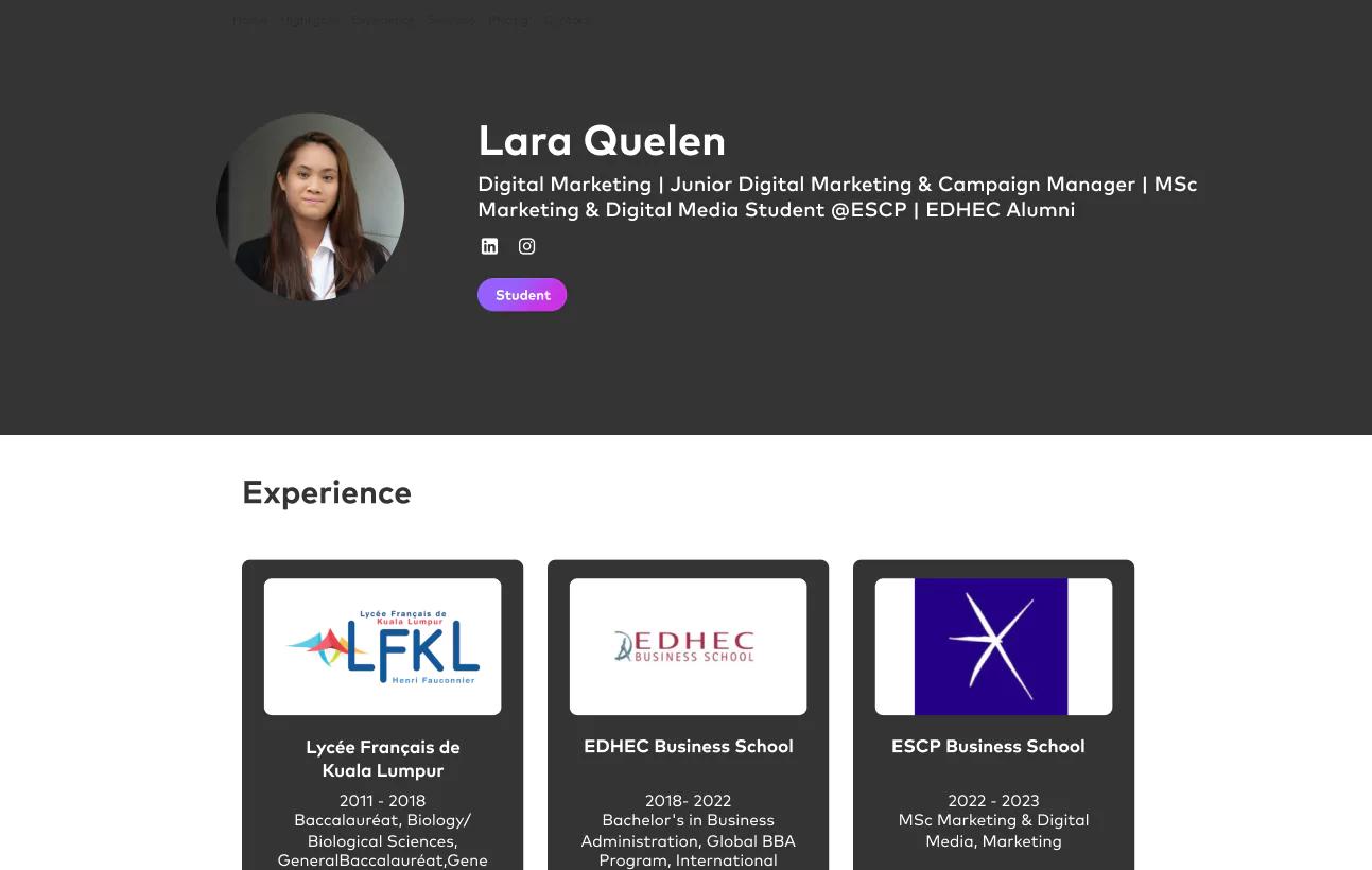 Top Star Lara Quelen Linkstar Profile Desktop